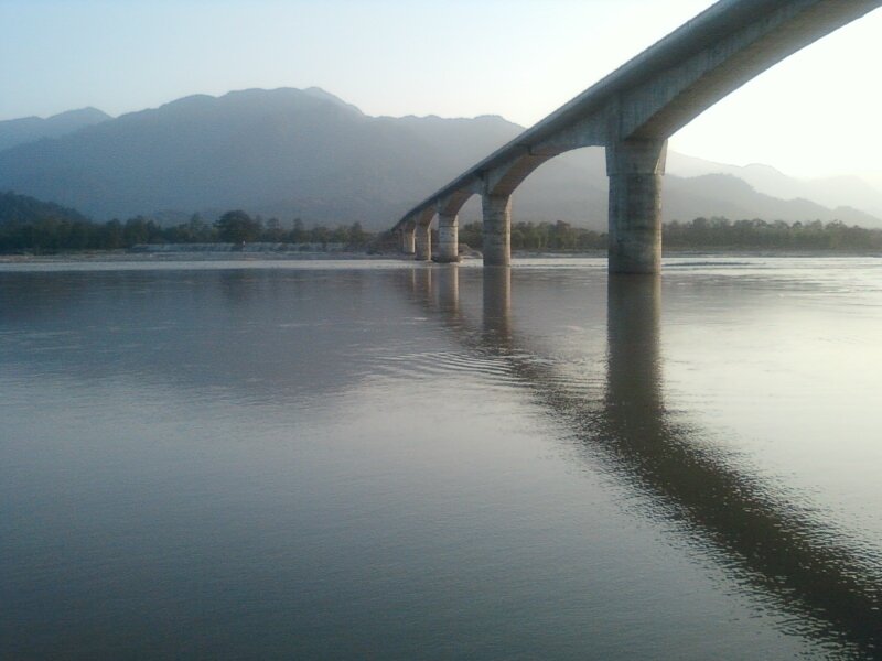Concrete Bridge over River — Gray