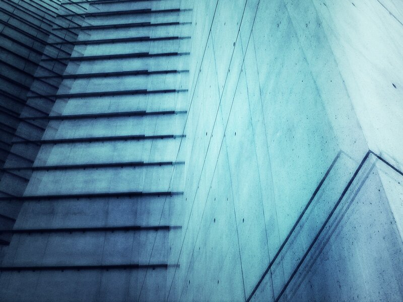 Concrete Building Facade — Blue