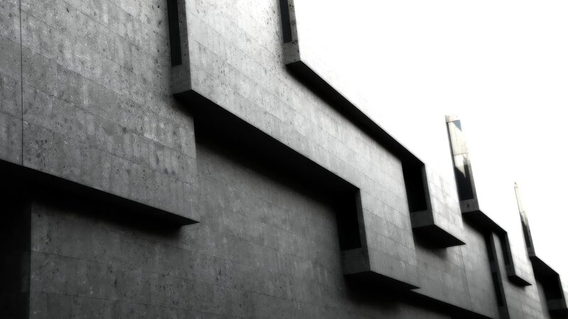 Concrete Building Facade — Gray, Dramatic