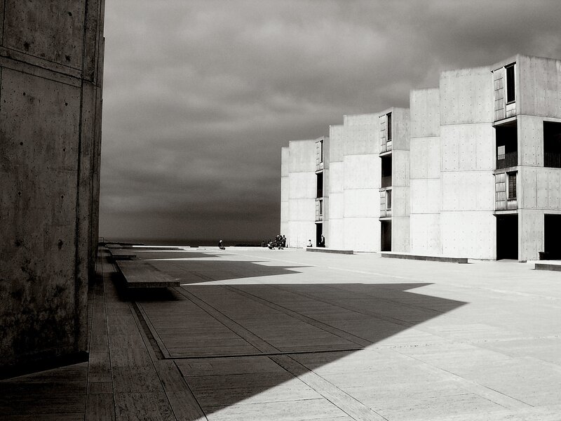 Concrete Buildings in Courtyard