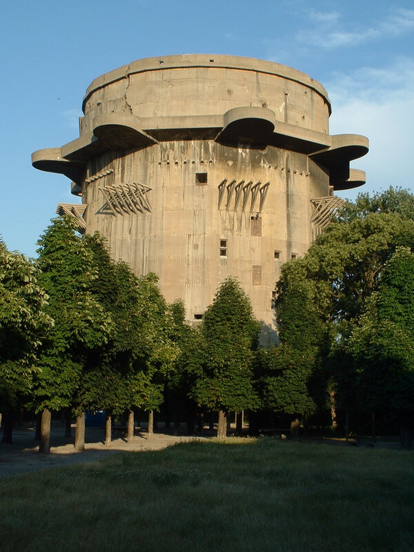 Concrete bunker in a park