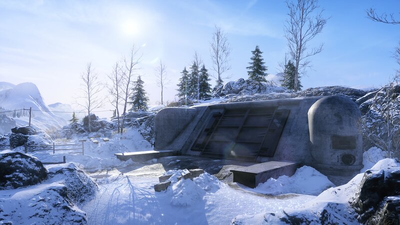 Concrete Bunker in Snow