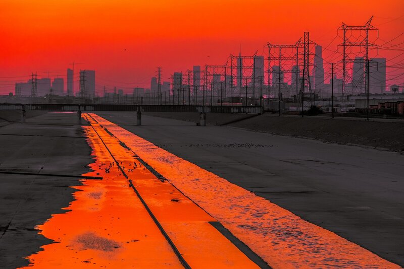Concrete Canal at Sunset