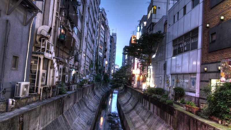 Concrete Canal in City
