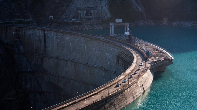 Concrete Dam Structure — Gray