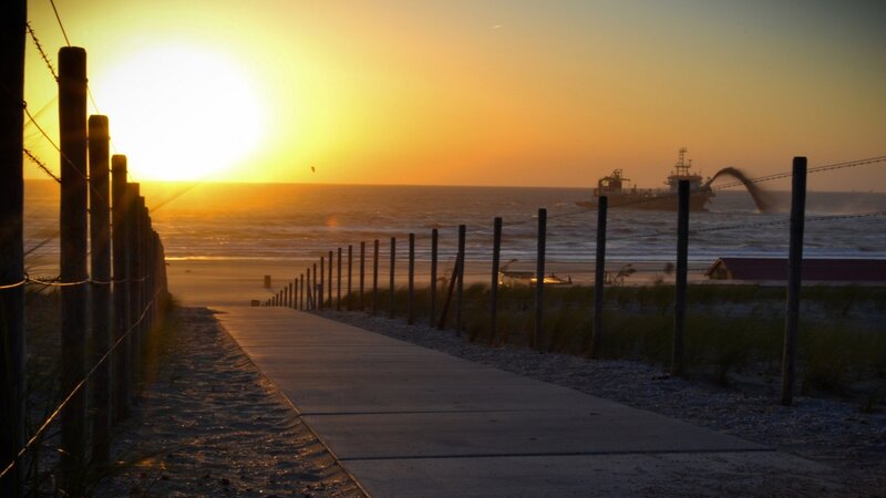 Concrete Path to Beach — Yellow