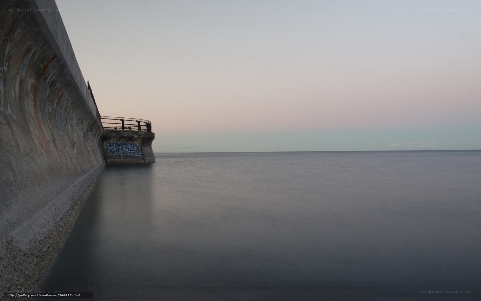 Concrete pier at dusk