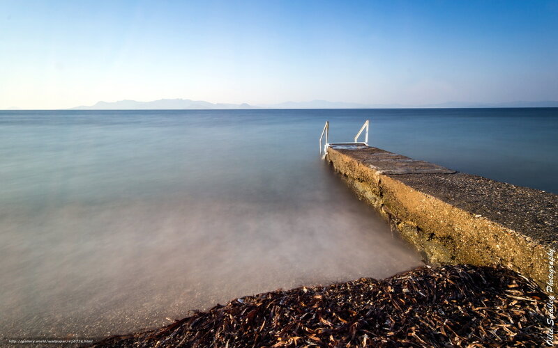 Concrete Pier at Sea — Blue