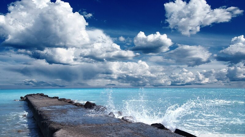 Concrete Pier at Sea