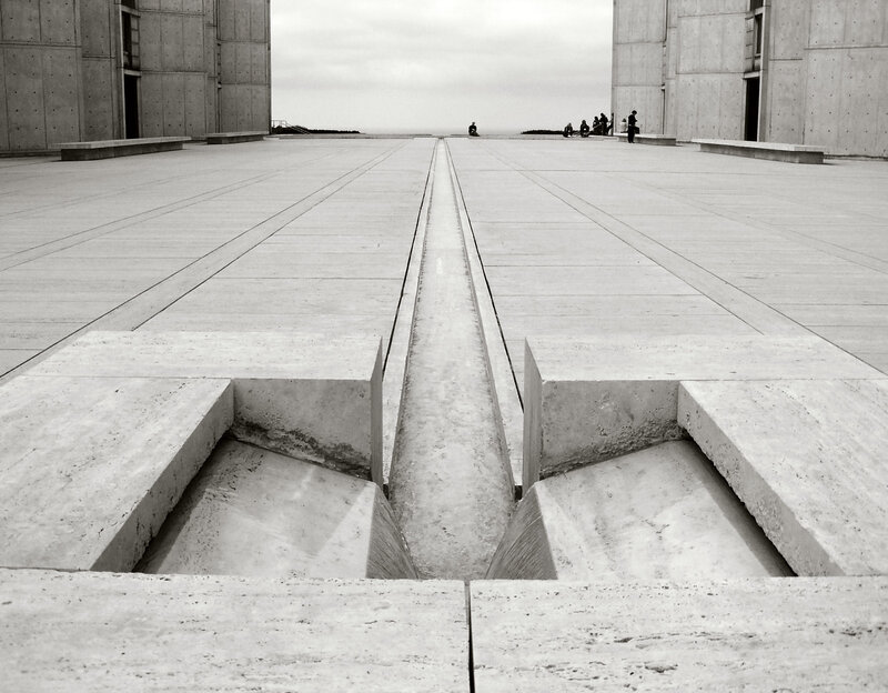 Concrete plaza with central channel