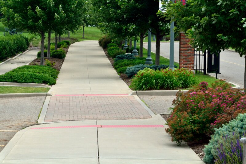 Concrete Sidewalk with Flowers