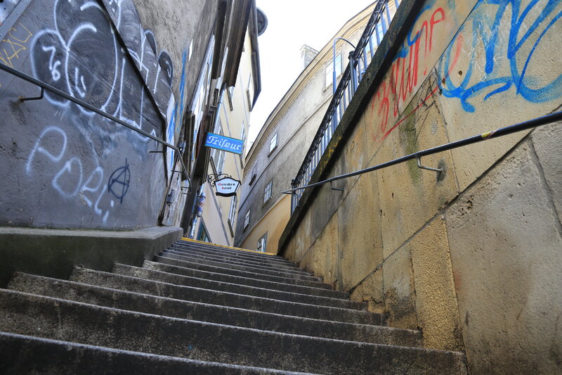 Concrete Stairs with Graffiti