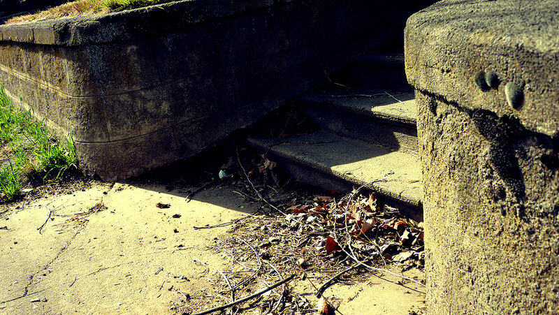 concrete steps and wall