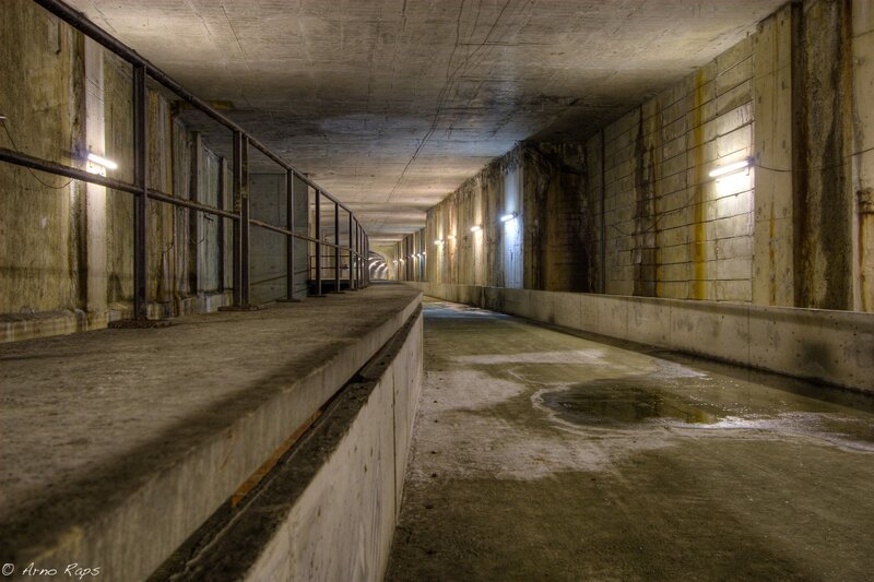 Concrete Tunnel Corridor — Gray