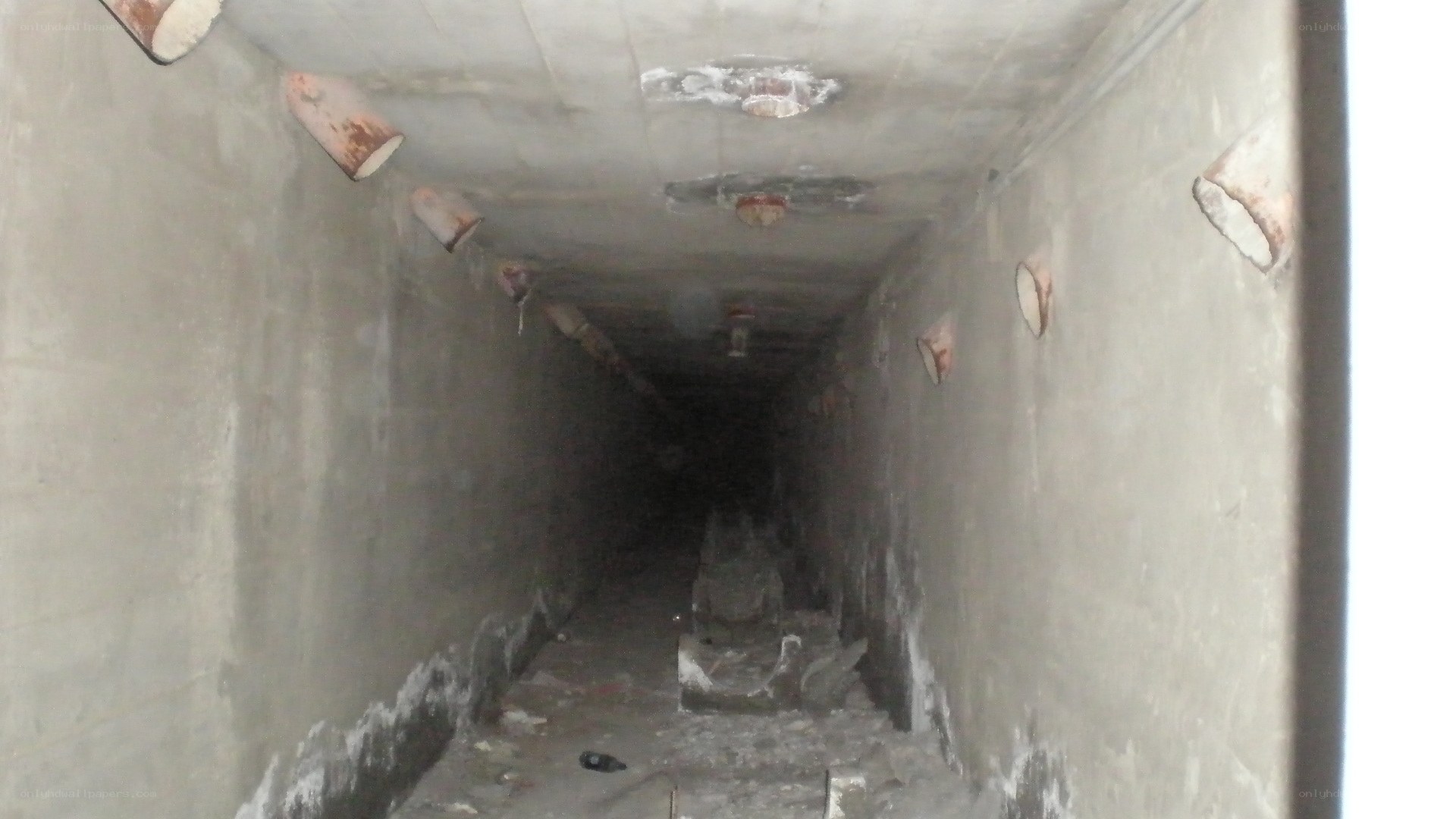 concrete tunnel interior