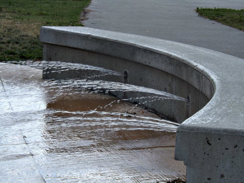 Concrete Water Feature — Gray