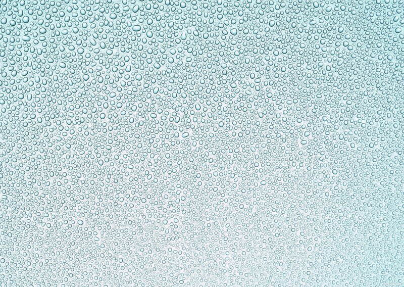 Condensation Droplets on Surface — Blue, Calm
