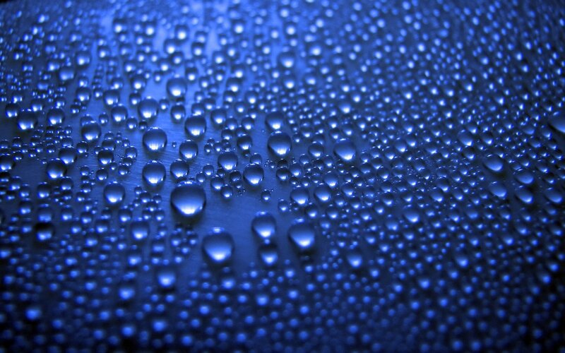 Condensation Droplets on Surface — Blue, Cool