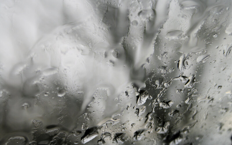 condensation on a glass surface
