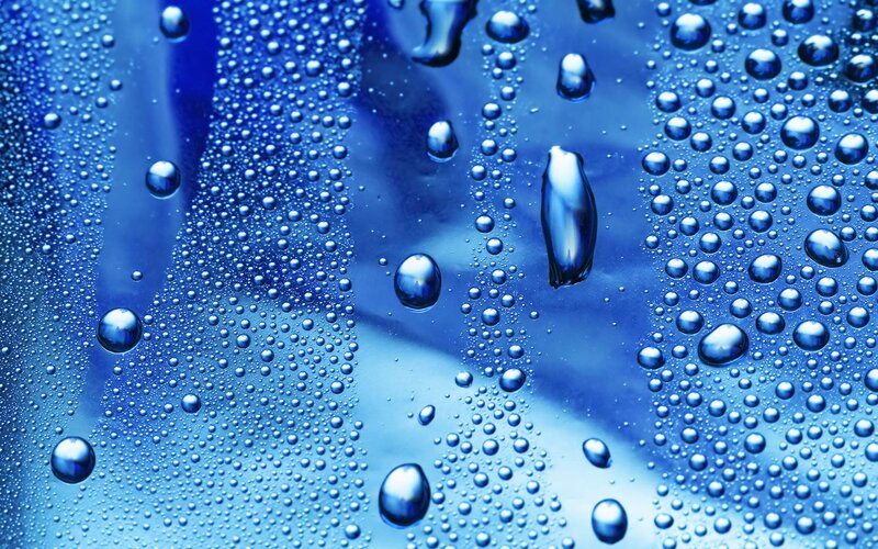 Condensation on Glass — Blue, Calm