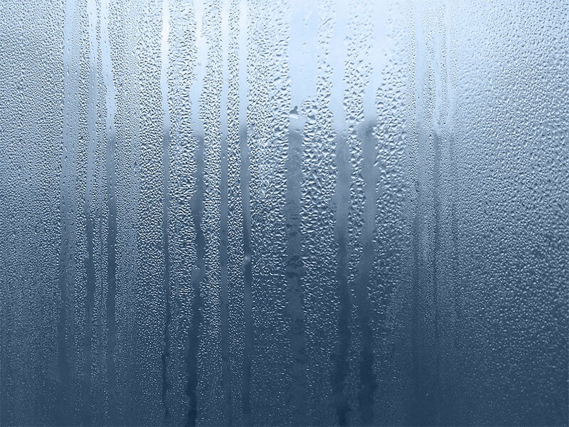Condensation on Glass — Blue, Cool, Photograph, Droplets