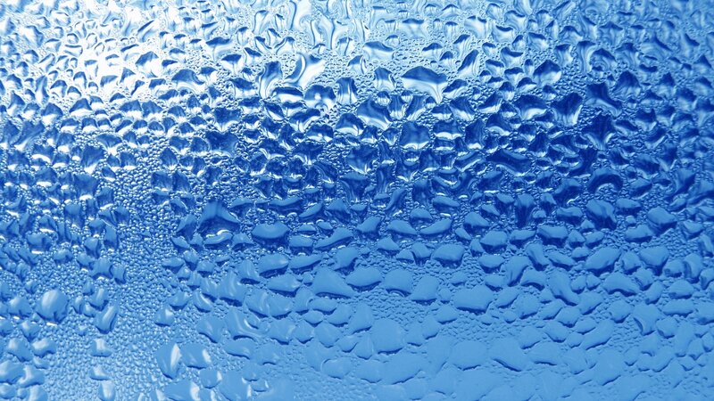 Condensation on Glass — Blue, Cool