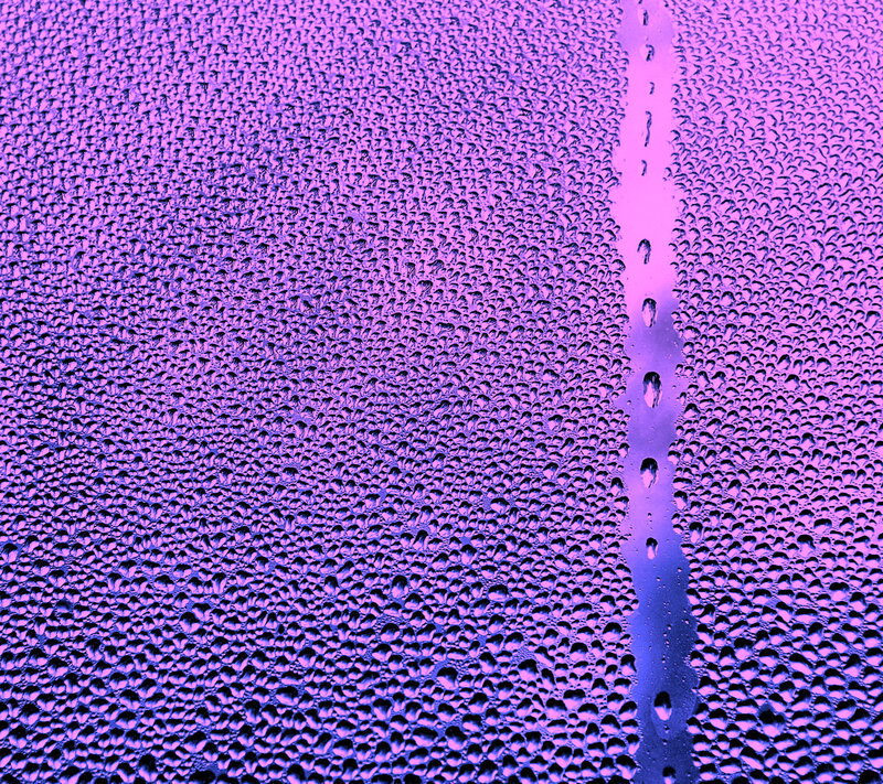 Condensation on Glass — Purple, Abstract