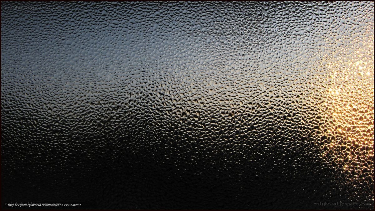 condensation on glass with sunlight