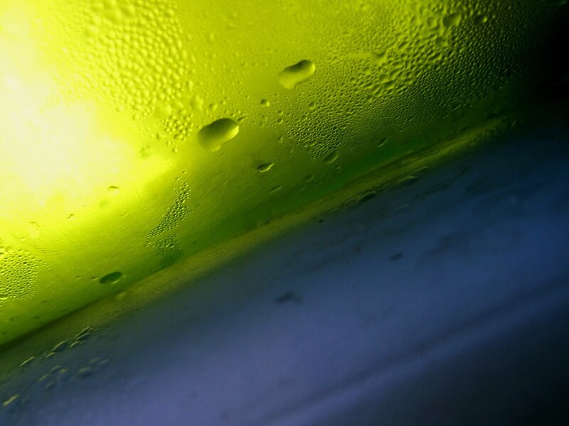 Condensation on Glass — Yellow, Dramatic, Photograph