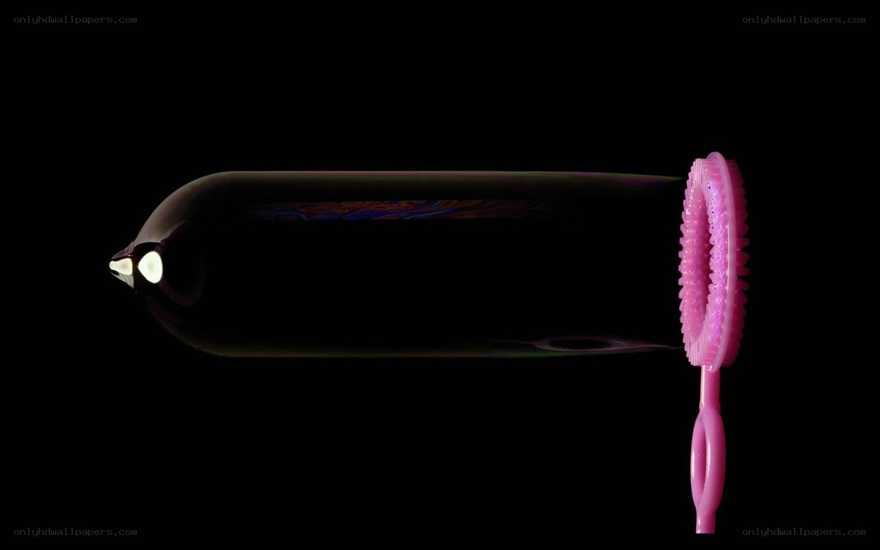 condom and bubble wand