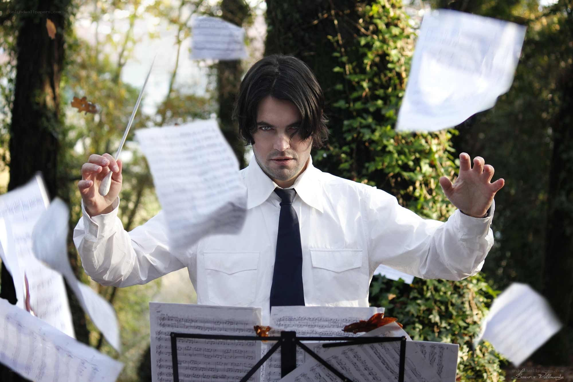 Conductor in a park