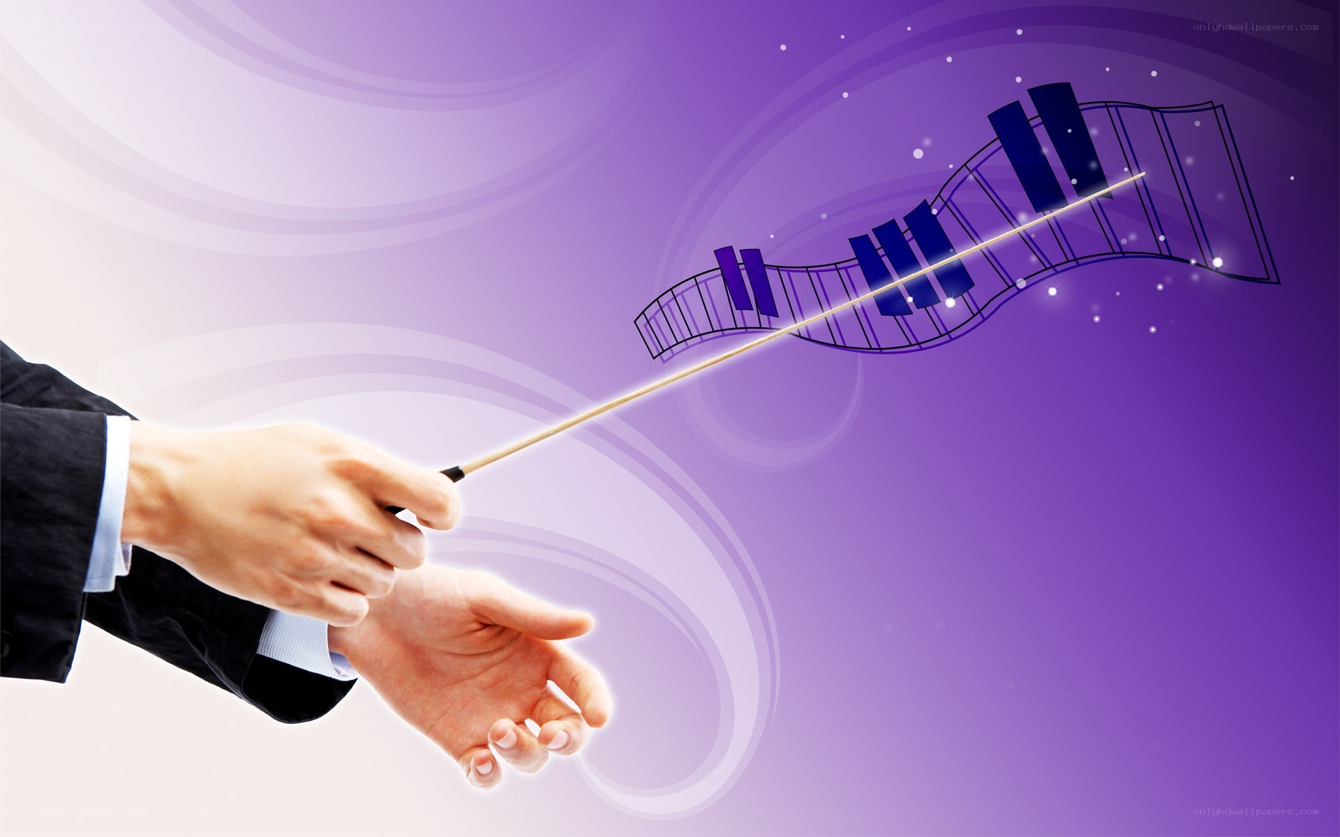Conductor with musical notes