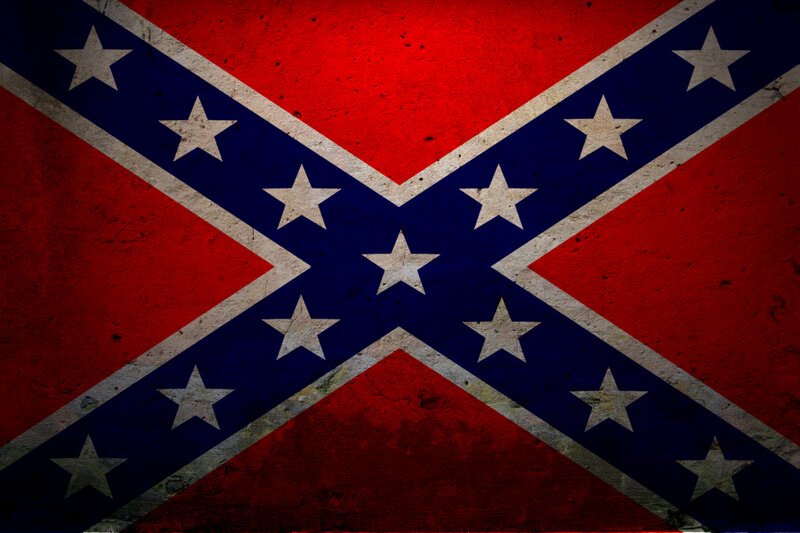 Confederate Battle Flag — Red, Gritty, Digital Art