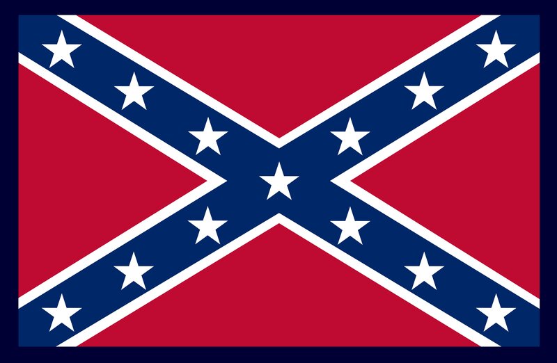 Confederate Battle Flag — Red, Neutral, Vector Art, Stars