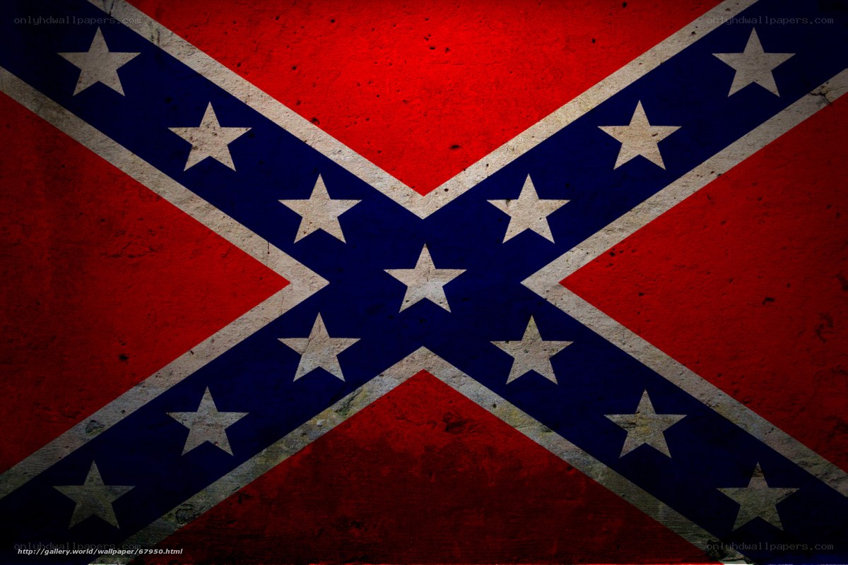 Confederate flag on textured wall