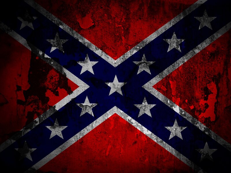Confederate flag with distressed texture