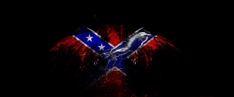 Confederate flag with eagle wings