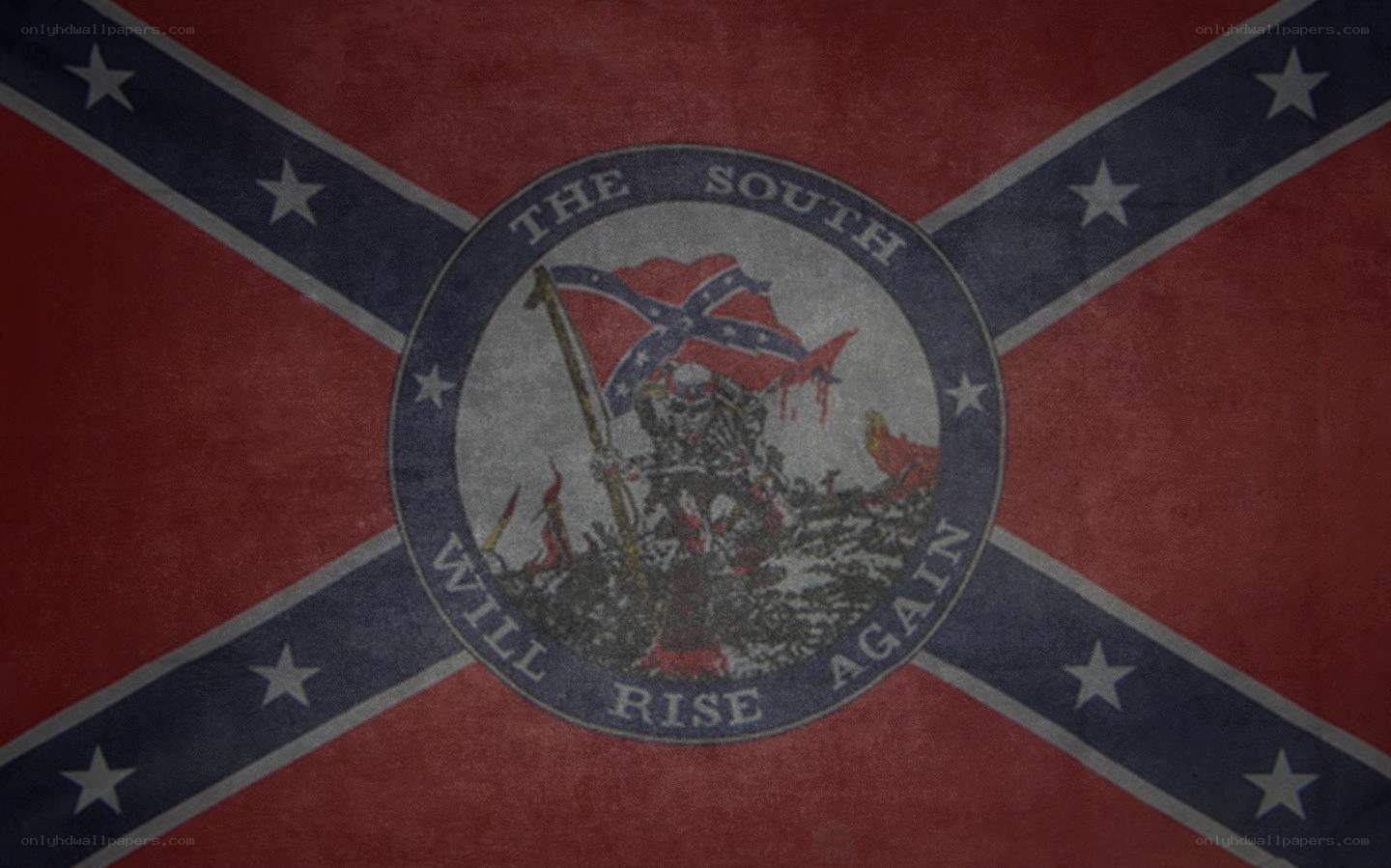 Confederate flag with emblem