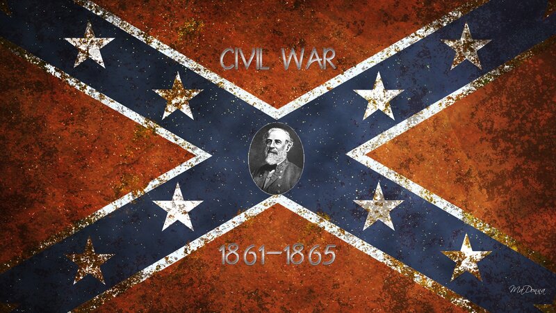 Confederate Flag with Portrait