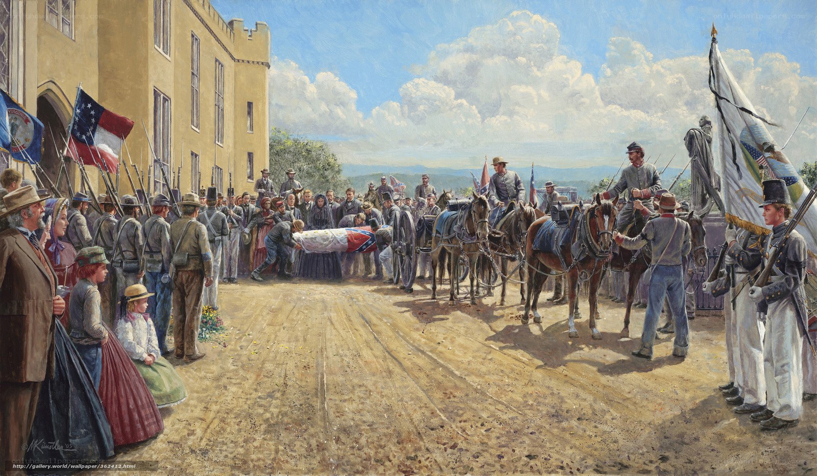 Confederate funeral procession