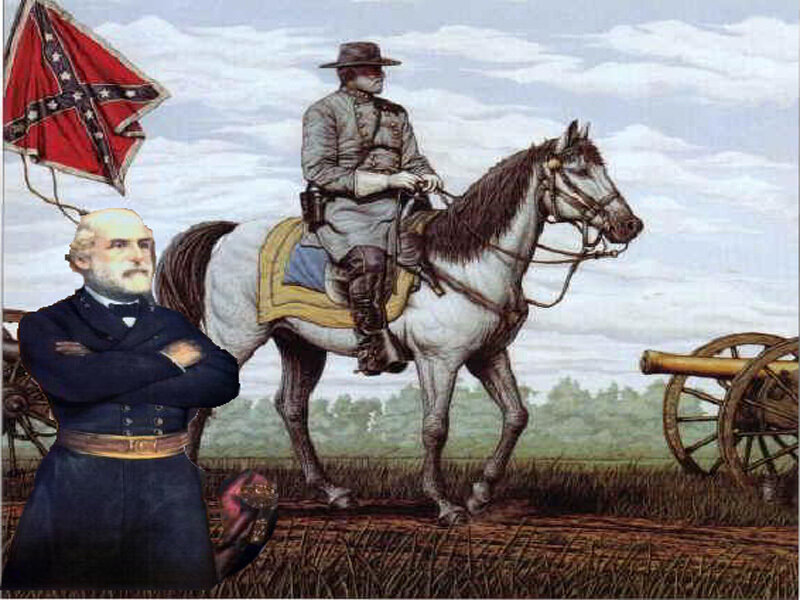 Confederate general on horseback
