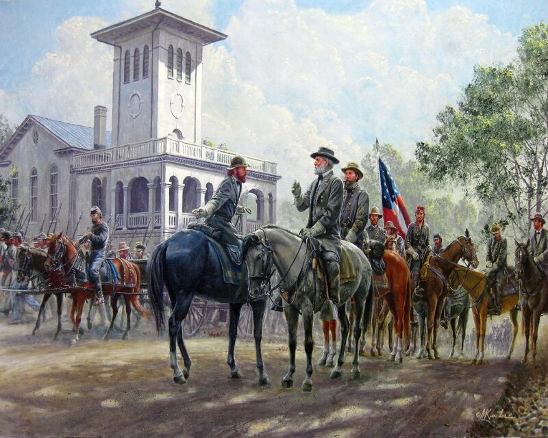 Confederate Officers on Horseback
