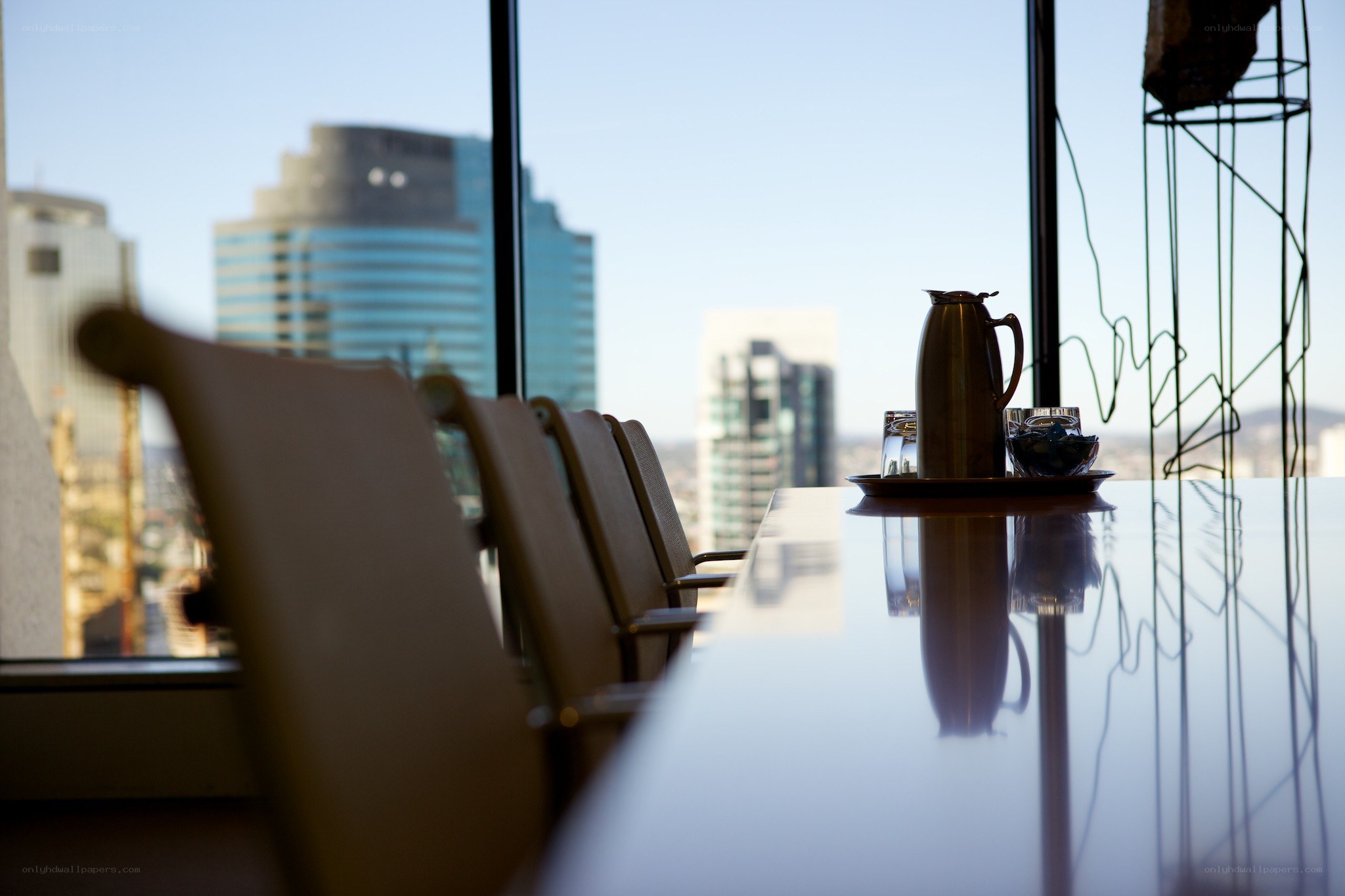Conference room with city view