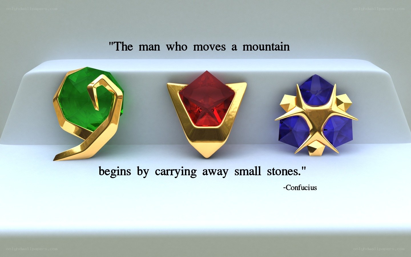Confucius quote with gems