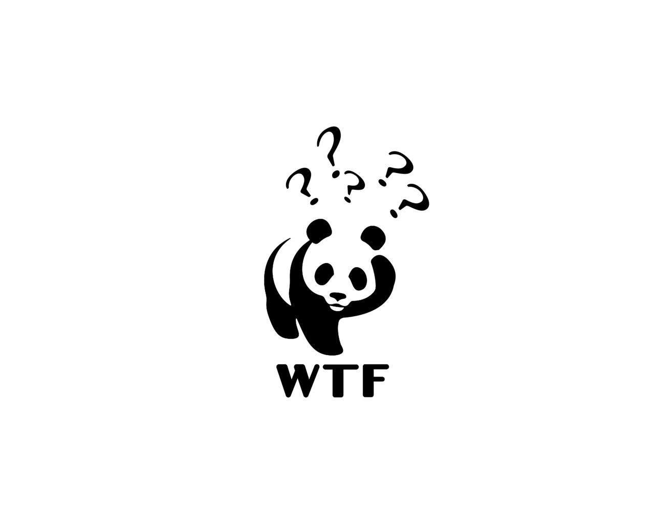 Confused panda with question marks