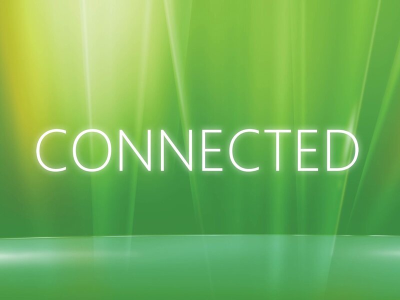 Connected text on green background