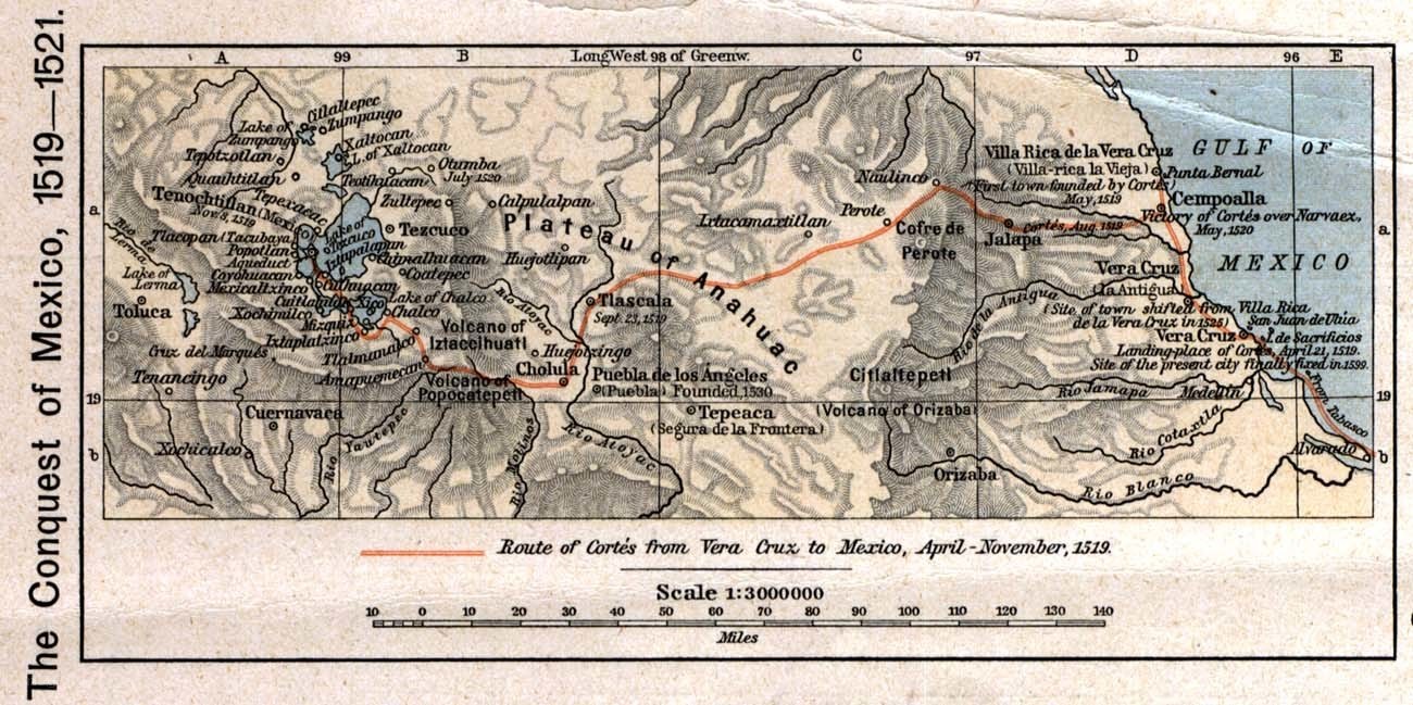 Conquest of Mexico map