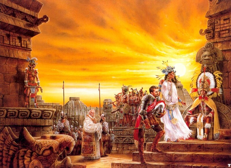 Conquistador and Indigenous Leaders — Orange