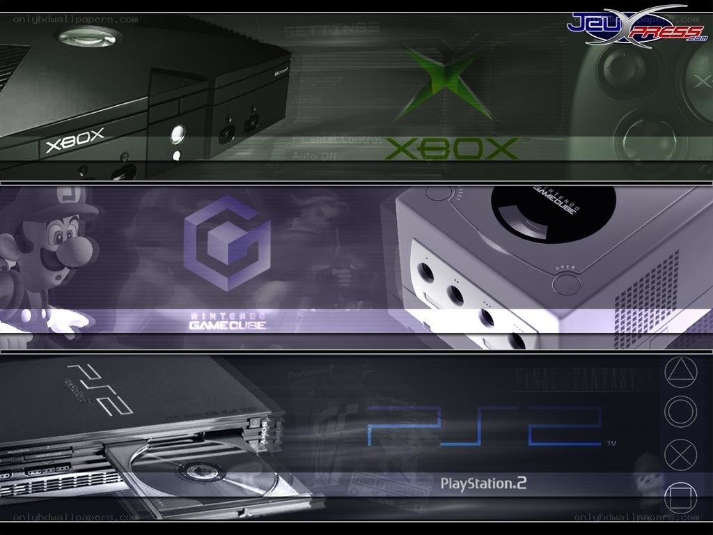 console gaming systems collage