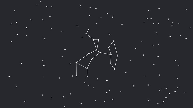 Constellation in Night Sky — Black